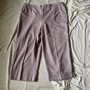 Alfred Dunner Womens Size 16 Lilac Polyester Capri Pants With Pockets & Stud Det